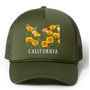 California Flowers Trucker Hat