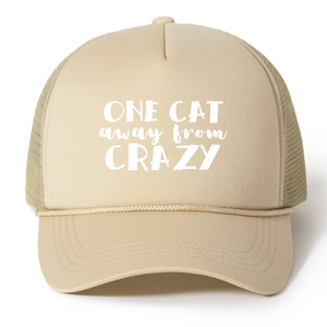 One Cat Away From Crazy Trucker Hat