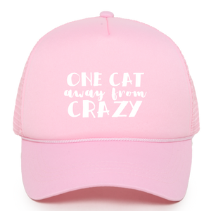 One Cat Away From Crazy Trucker Hat