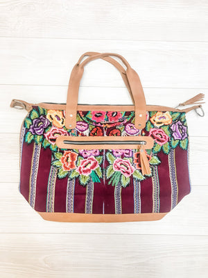 Floral Design Huipil Bag