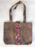 Guatemalan Leather Tote Bag with Colorful Faja Belt Detail