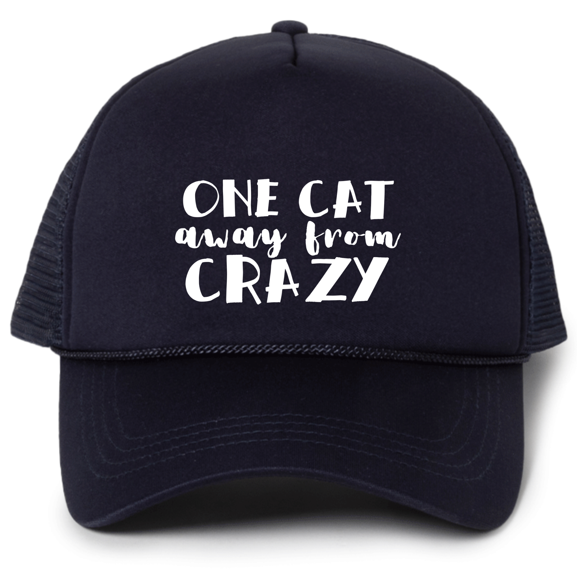 One Cat Away From Crazy Trucker Hat