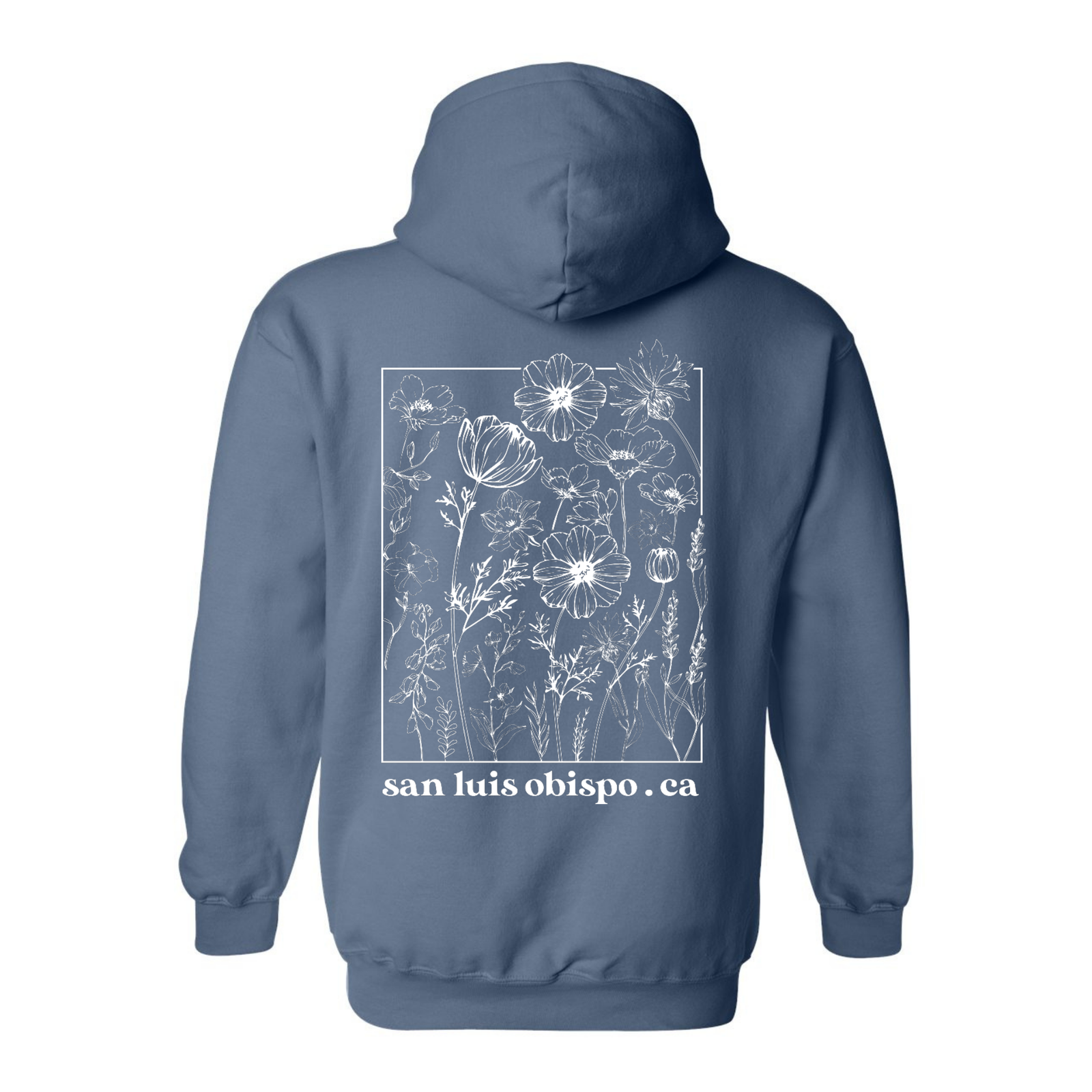 SLO Floral Linocut Hoodie Sweatshirt
