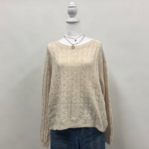 Boxy Cut Cable Knit Sweater