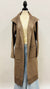 Long Coatagin with Floppy Ribbed Collar Brown