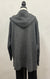Long Cardigan with Hood and Pockets Charcoal