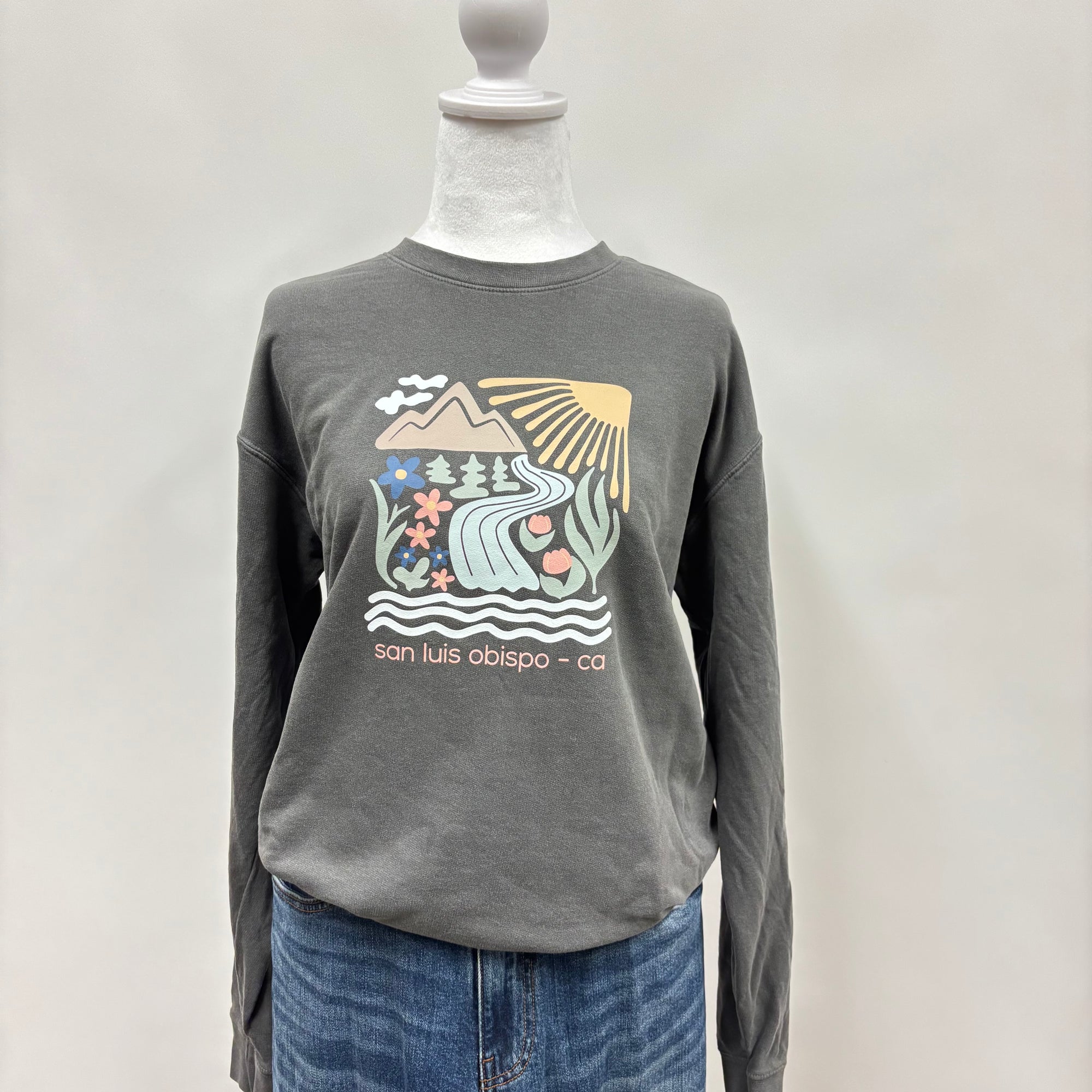 SLO Beige Bloom Comfort Colors Crewneck