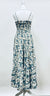 Floral Print Tiered Tank Maxi Dress - Teal