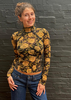 Free People Lyric Long Sleeve - Black Combo