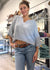 Cropped Patch Sweater - Blue