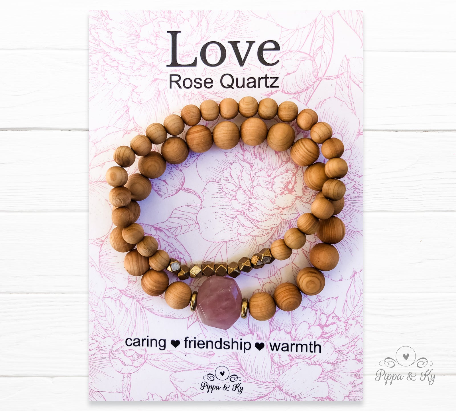 Rose Quartz Bead Diffuser Bracelet