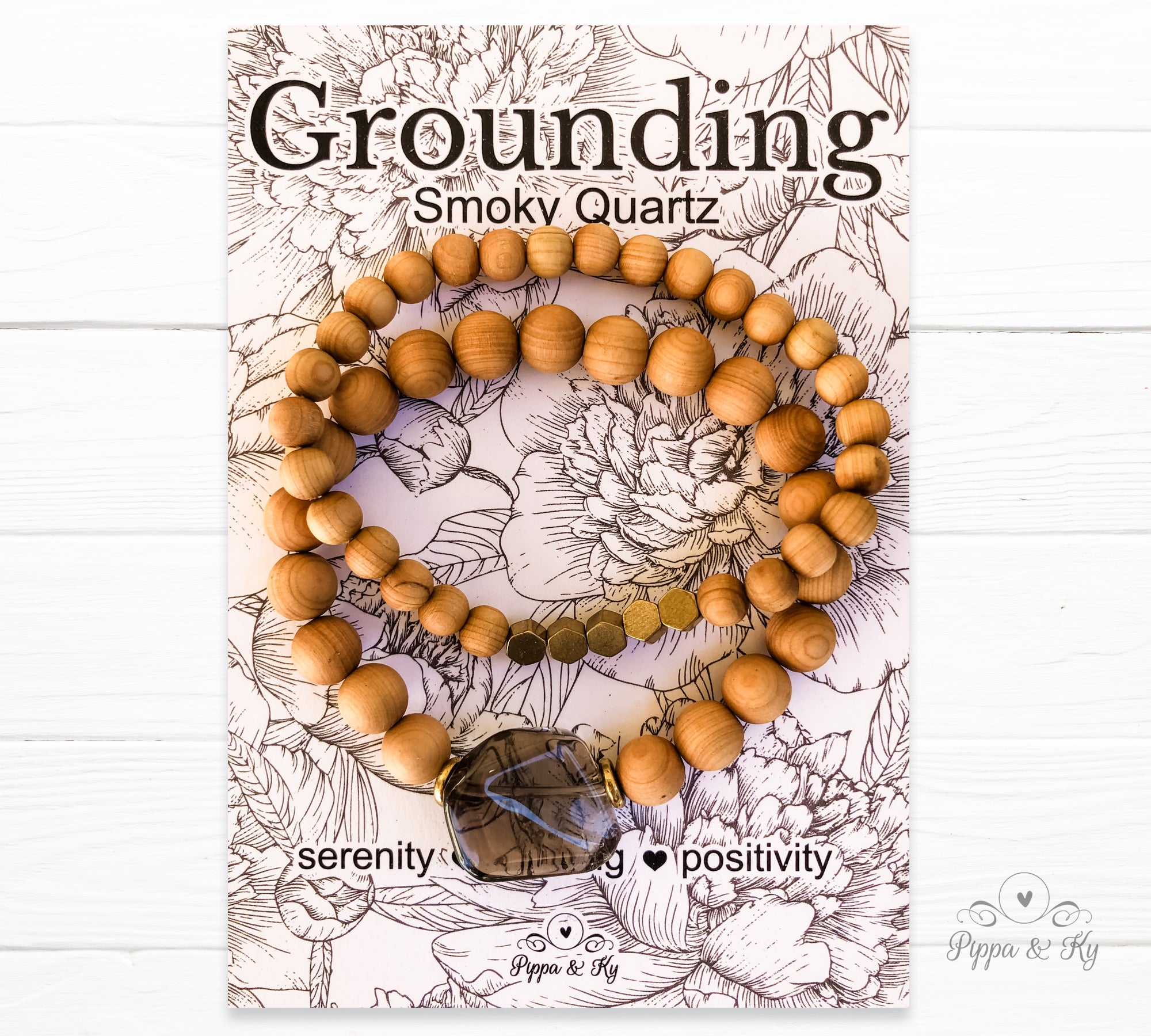 Grounding Smoky Quartz Gemstone Essential Diffuser Bracelet