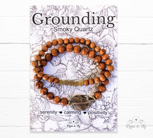 Grounding Smoky Quartz Bead Bracelet