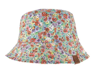 C.C. Reversible Floral Bucket Hat - Beige