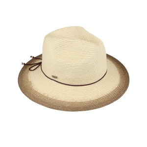 C.C. Straw Ombre Panama Hat - Brown