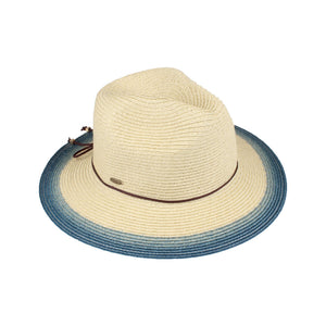 C.C. Straw Ombre Panama Hat - Navy