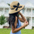 C.C. Straw Hat With Color Ribbon - Natural/Back